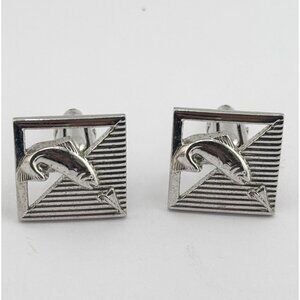 Vintage swank fish cuff links cufflinks